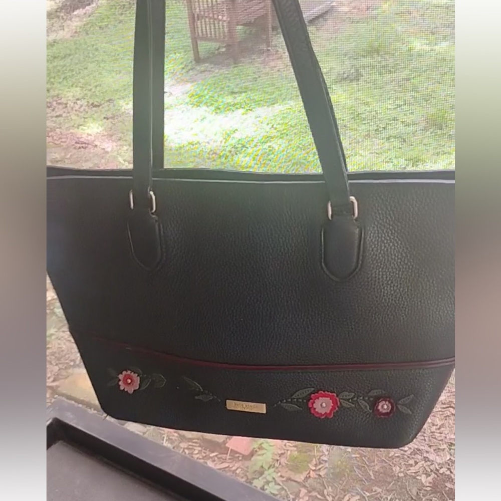 Kate Spade Laurel Way Special Edition Black Tote with Floral Accents - Picture 7 of 15